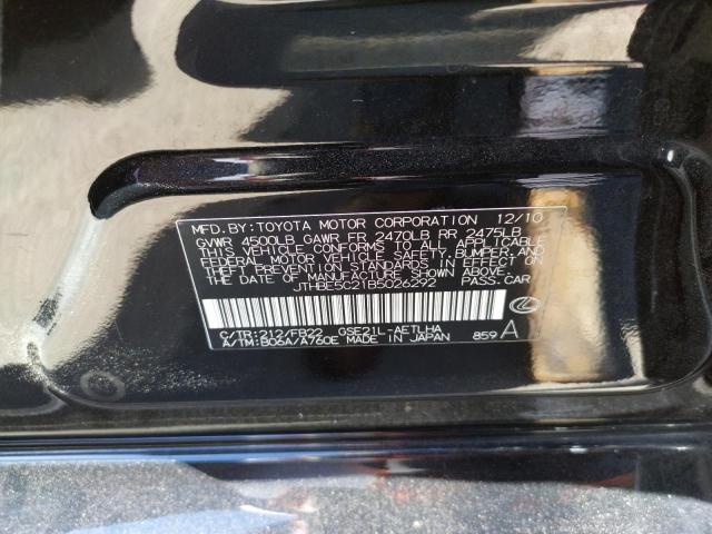 Photo 10 from auction – 2011 LEXUS IS 350 with VIN JTHBE5C21B5026292