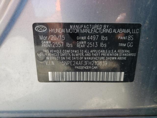 Photo 10 from auction – 2015 HYUNDAI SONATA SE with VIN 5NPE24AF3FH210839
