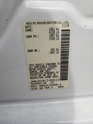 Photo 10 from auction – 2019 NISSAN ALTIMA SR with VIN 1N4BL4CV2KC140413