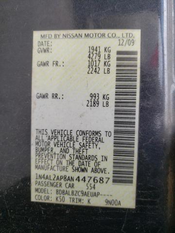 Photo 10 from auction – 2010 NISSAN ALTIMA BAS with VIN 1N4AL2AP8AN447687
