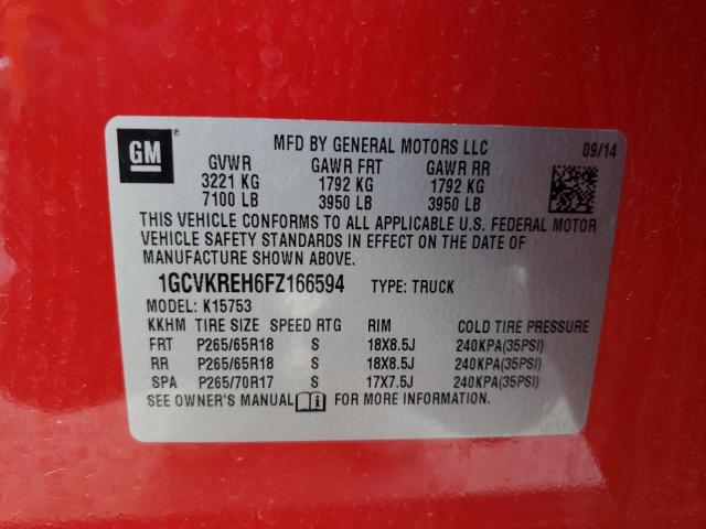 Photo 10 from auction – 2015 CHEVROLET SILVERADO with VIN 1GCVKREH6FZ166594