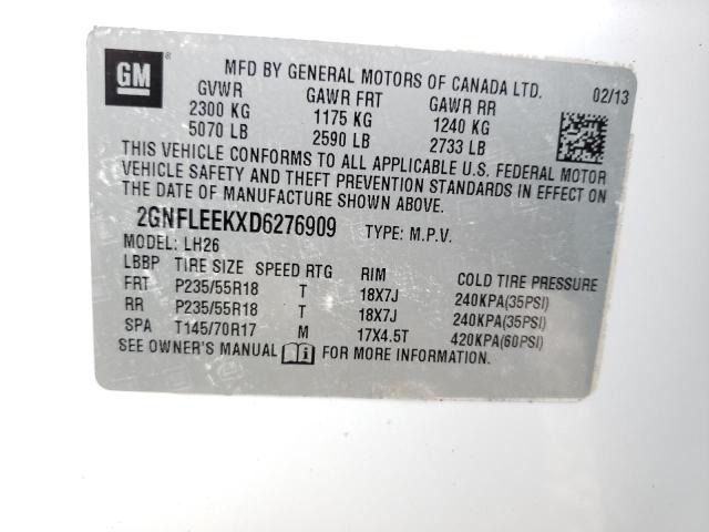 Photo 10 from auction – 2013 CHEVROLET EQUINOX LT with VIN 2GNFLEEKXD6276909