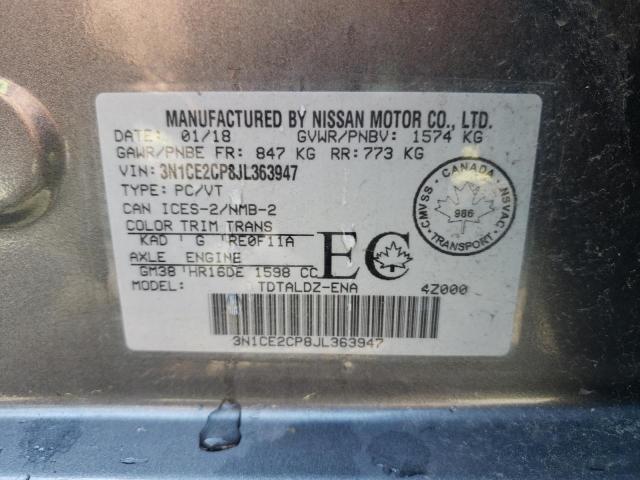 Photo 10 from auction – 2018 NISSAN VERSA NOTE with VIN 3N1CE2CP8JL363947