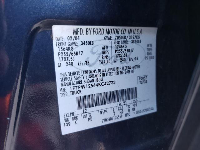 Photo 10 from auction – 2004 FORD F150 SUPER with VIN 1FTPW12544KC42733