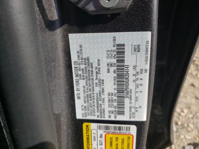 Photo 10 from auction – 2018 FORD FUSION SE with VIN 3FA6P0HD0JR204141