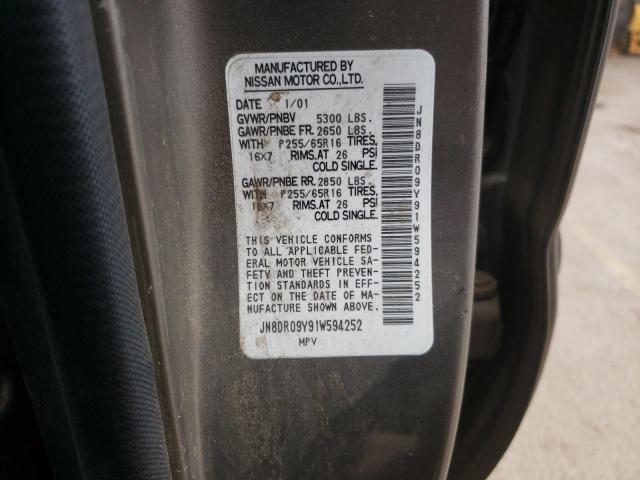 Photo 10 from auction – 2001 NISSAN PATHFINDER with VIN JN8DR09Y91W594252