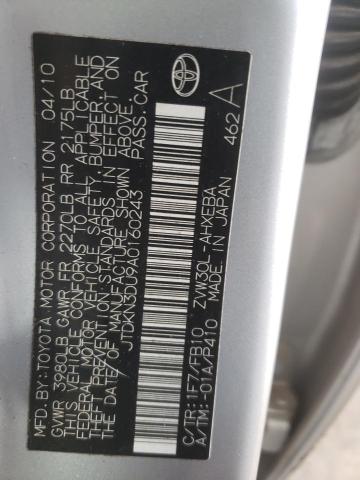 Photo 10 from auction – 2010 TOYOTA PRIUS with VIN JTDKN3DU9A0160243