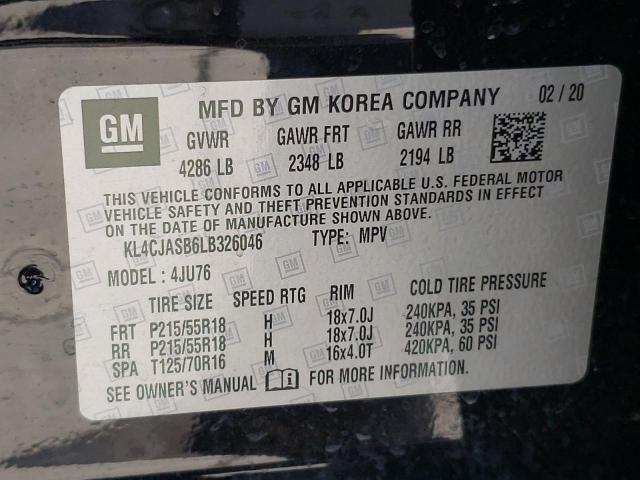 Photo 10 from auction – 2020 BUICK ENCORE PRE with VIN KL4CJASB6LB326046