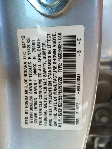 Photo 10 from auction – 2015 HONDA CIVIC LX with VIN 19XFB2E55FE067228