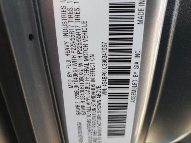 Photo 10 from auction – 2009 SUBARU OUTBACK with VIN 4S4BP61C396347067