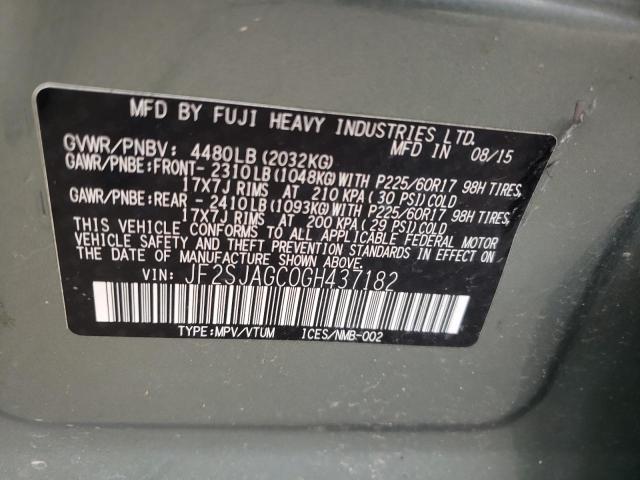 Photo 10 from auction – 2016 SUBARU FORESTER 2 with VIN JF2SJAGC0GH437182