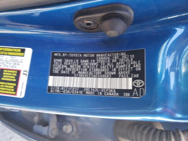 Photo 10 from auction – 2010 TOYOTA COROLLA BA with VIN 2T1BU4EE5AC440683