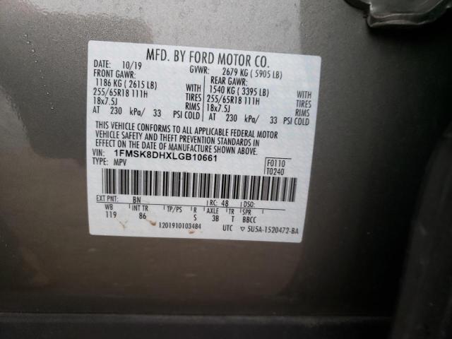 Photo 10 from auction – 2020 FORD EXPLORER X with VIN 1FMSK8DHXLGB10661