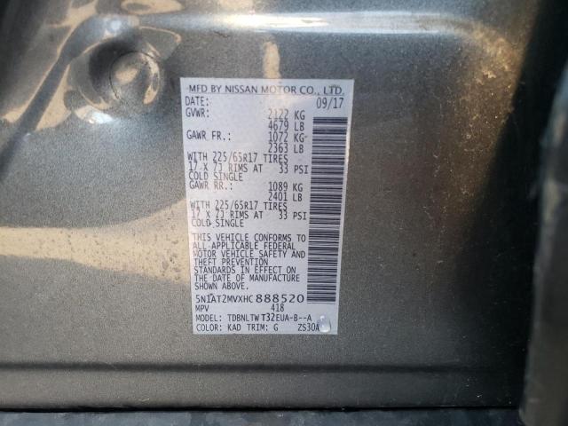 Photo 10 from auction – 2017 NISSAN ROGUE SV with VIN 5N1AT2MVXHC888520