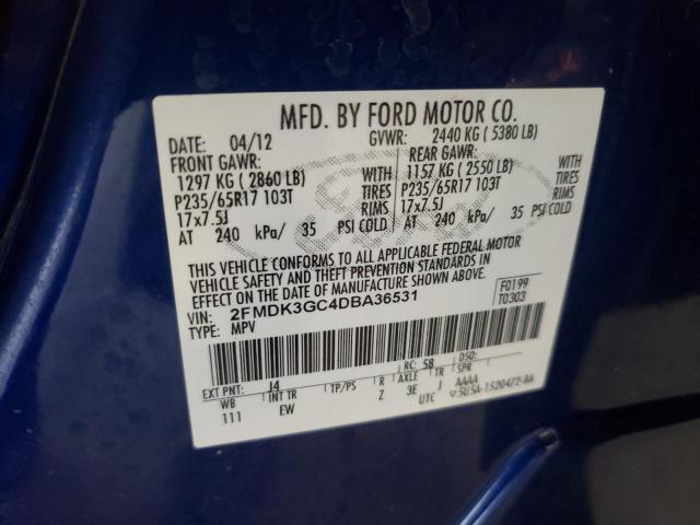 Photo 10 from auction – 2013 FORD EDGE SE with VIN 2FMDK3GC4DBA36531