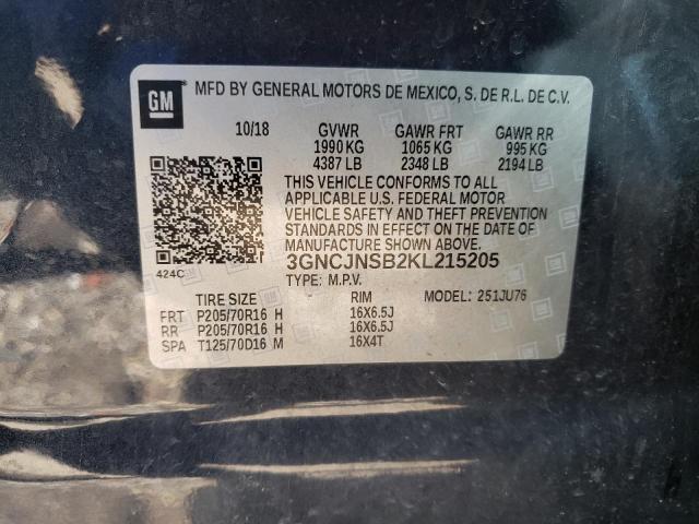 Photo 10 from auction – 2019 CHEVROLET TRAX LS with VIN 3GNCJNSB2KL215205