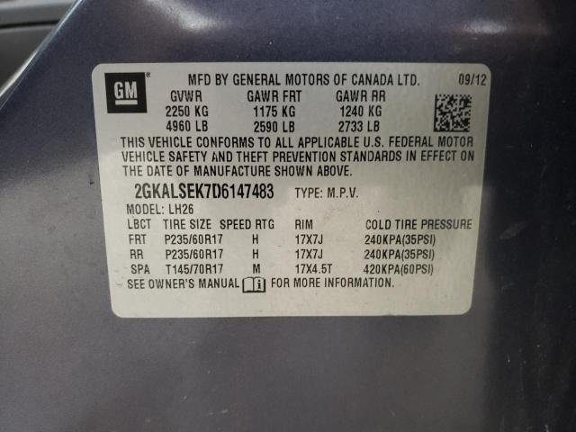 Photo 10 from auction – 2013 GMC TERRAIN SL with VIN 2GKALSEK7D6147483