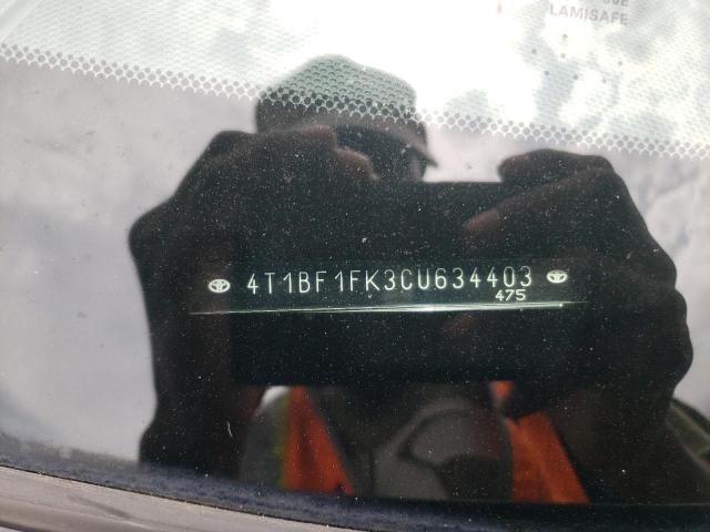 Photo 10 from auction – 2012 TOYOTA CAMRY BASE with VIN 4T1BF1FK3CU634403