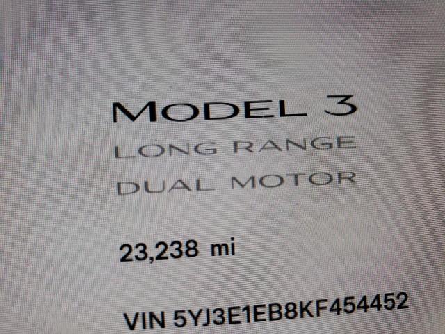 Photo 8 from auction – 2019 TESLA MODEL 3 with VIN 5YJ3E1EB8KF454452