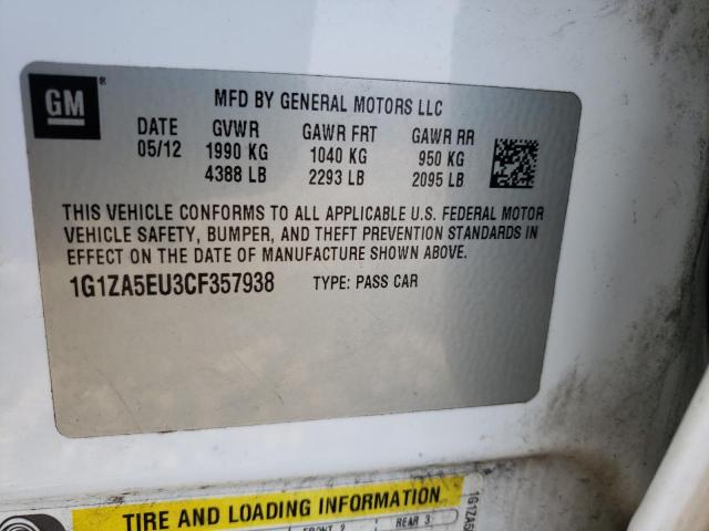 Photo 10 from auction – 2012 CHEVROLET MALIBU LS with VIN 1G1ZA5EU3CF357938