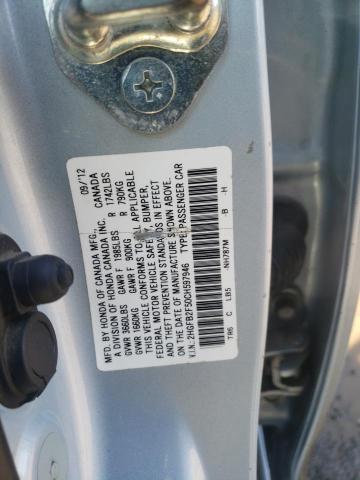 Photo 10 from auction – 2012 HONDA CIVIC LX with VIN 2HGFB2F50CH597946