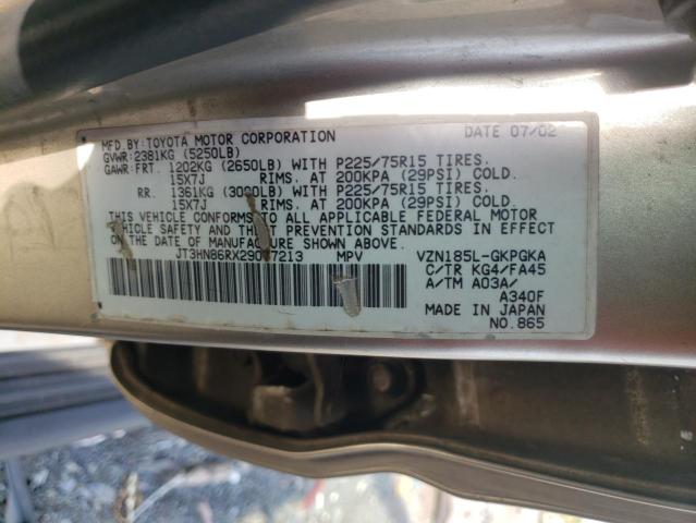 Photo 10 from auction – 2002 TOYOTA 4RUNNER SR with VIN JT3HN86RX29077213
