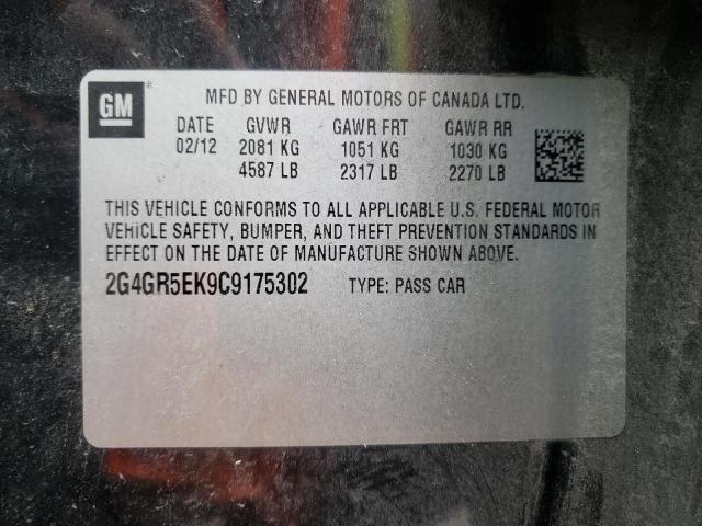 Photo 10 from auction – 2012 BUICK REGAL with VIN 2G4GR5EK9C9175302