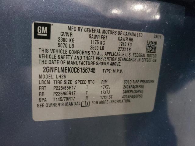 Foto 10 de la subasta – 2012 CHEVROLET EQUINOX LT con VIN 2GNFLNEK0C6156745
