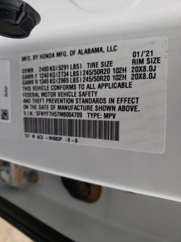 Photo 10 from auction – 2021 HONDA PASSPORT E with VIN 5FNYF7H57MB004709