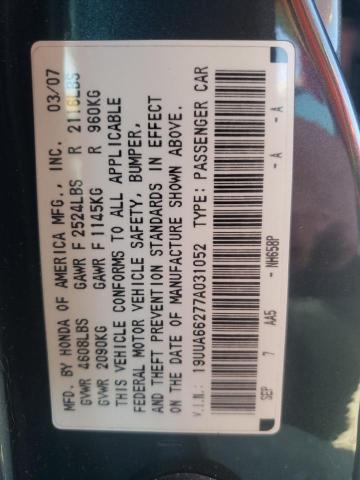 Photo 10 from auction – 2007 ACURA TL with VIN 19UUA66277A031052