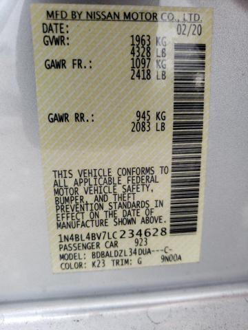 Photo 10 from auction – 2020 NISSAN ALTIMA S with VIN 1N4BL4BV7LC234628