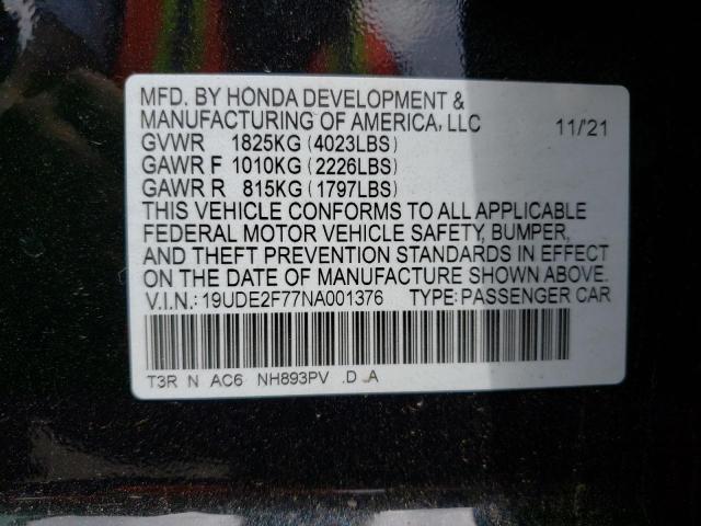 Photo 10 from auction – 2022 ACURA ILX PREMIU with VIN 19UDE2F77NA001376