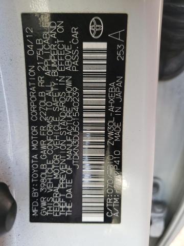 Photo 10 from auction – 2012 TOYOTA PRIUS with VIN JTDKN3DU5C1540239