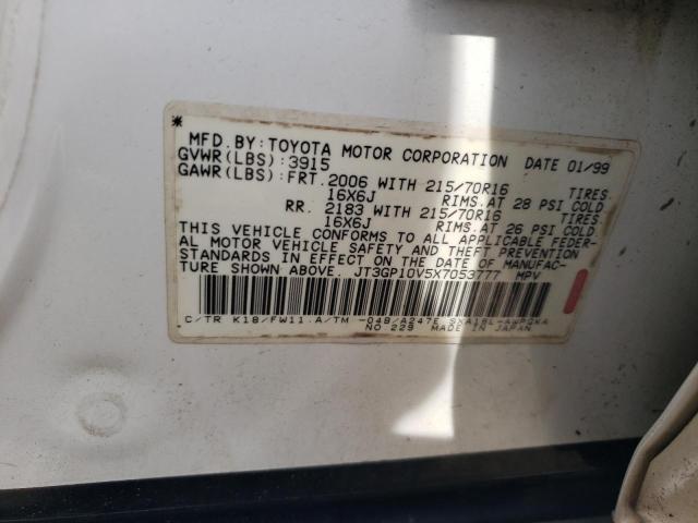 Photo 10 from auction – 1999 TOYOTA RAV4 with VIN JT3GP10V5X7053777