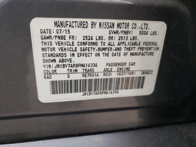 Photo 10 from auction – 2015 INFINITI Q50 BASE with VIN JN1BV7AR9FM414334