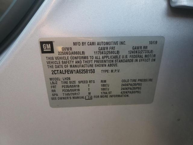 Фото 10 с аукциона – 2010 GMC TERRAIN SL с VIN 2CTALFEW1A6258150