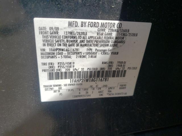 Photo 10 from auction – 2010 FORD TAURUS LIM with VIN 1FAHP2FW1AG116781
