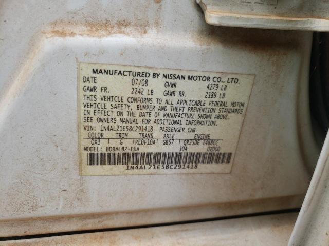 Photo 10 from auction – 2008 NISSAN ALTIMA 2.5 with VIN 1N4AL21E58C291418