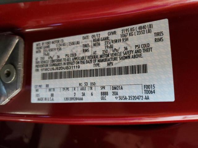 Photo 10 from auction – 2013 FORD ESCAPE TIT with VIN 1FMCU9J92DUB31119