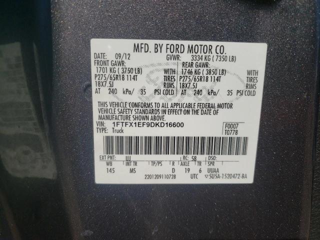 Photo 10 from auction – 2013 FORD F150 SUPER with VIN 1FTFX1EF9DKD16600