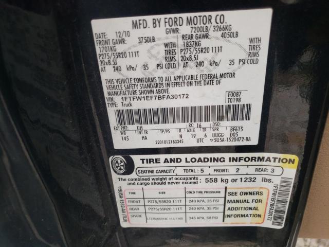 Photo 10 from auction – 2011 FORD F150 SUPER with VIN 1FTFW1EF7BFA30172