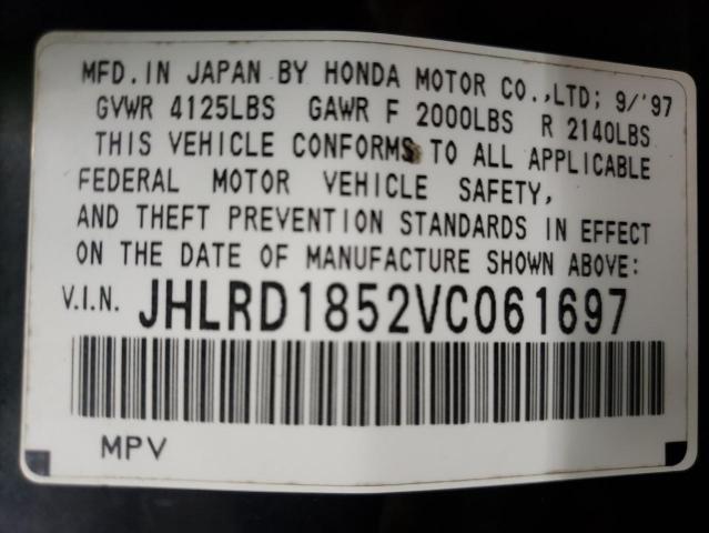 Photo 10 from auction – 1997 HONDA CR-V LX with VIN JHLRD1852VC061697