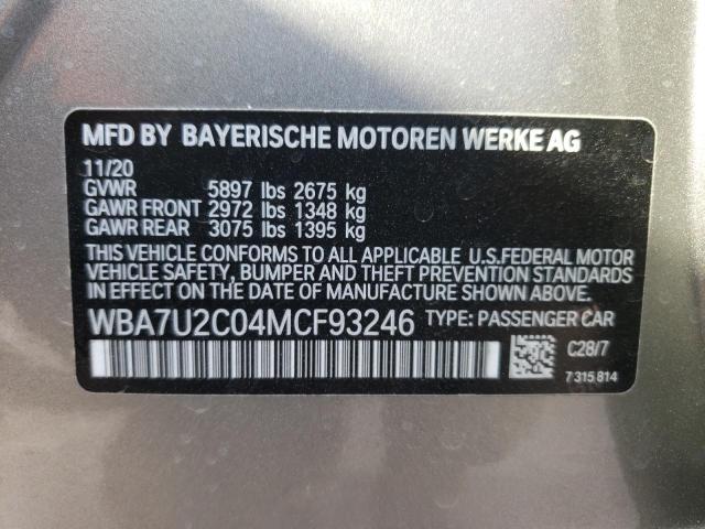 Photo 10 from auction – 2021 BMW 750 XI with VIN WBA7U2C04MCF93246