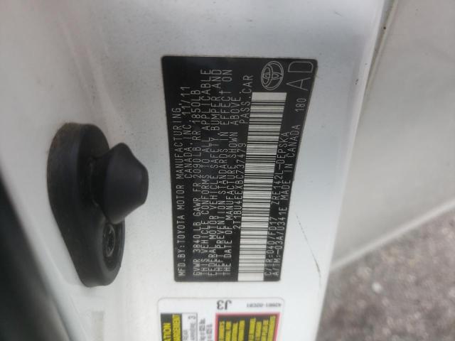 Photo 10 from auction – 2011 TOYOTA COROLLA BA with VIN 2T1BU4EEXBC737479
