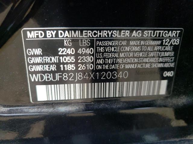 Photo 10 from auction – 2004 MERCEDES-BENZ E 320 4MAT with VIN WDBUF82J84X120340
