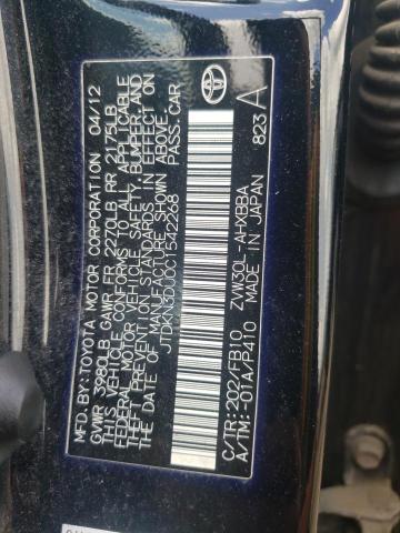 Photo 10 from auction – 2012 TOYOTA PRIUS with VIN JTDKN3DU0C1542268