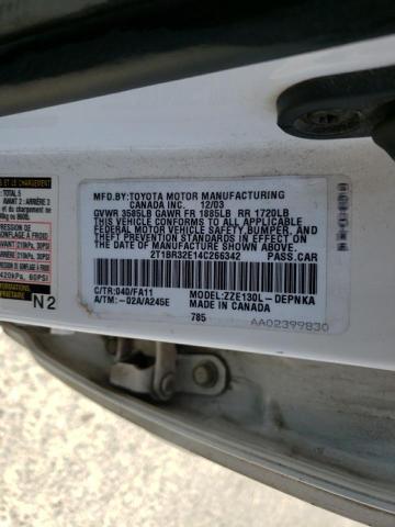 Photo 10 from auction – 2004 TOYOTA COROLLA CE with VIN 2T1BR32E14C266342