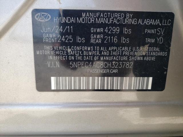 Photo 10 from auction – 2012 HYUNDAI SONATA SE with VIN 5NPEC4AC8CH323782