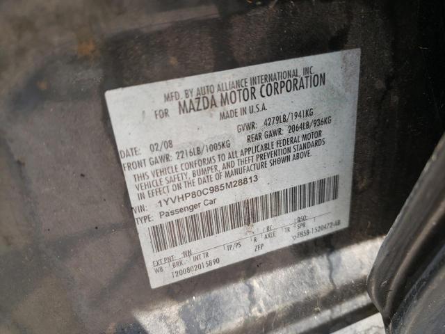 Photo 10 from auction – 2008 MAZDA 6 I with VIN 1YVHP80C985M28813