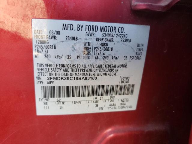 Photo 10 from auction – 2008 FORD EDGE LIMIT with VIN 2FMDK39C18BA83180